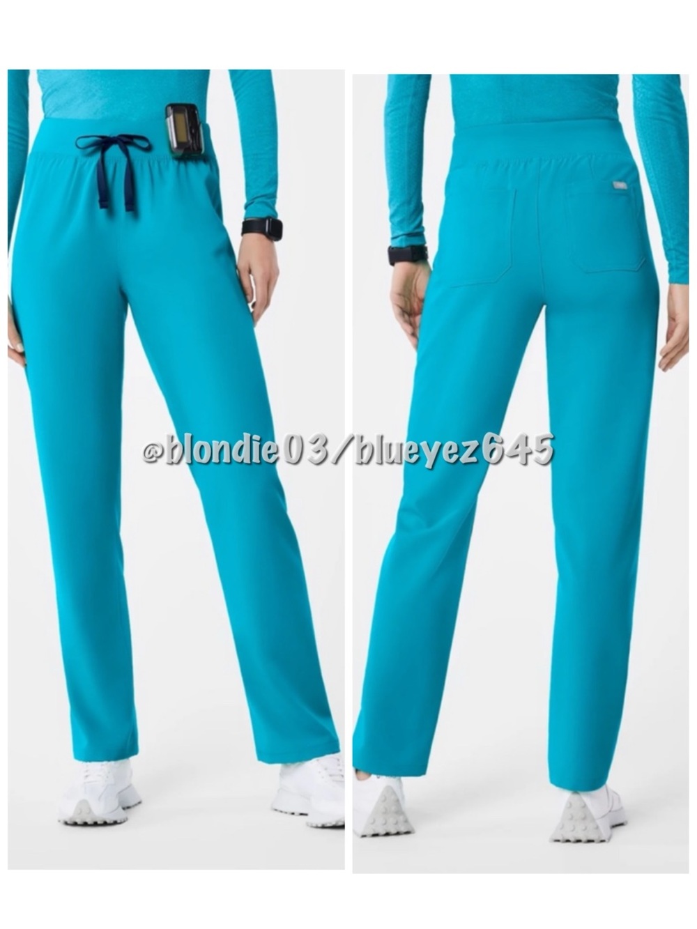 Figs Livingston high waisted scrub pants in Teal SOLD OUT PO #6277 M